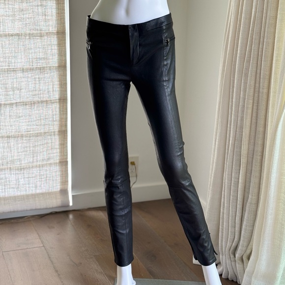 J BRAND Black Leather Pants Size